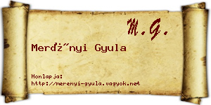 Merényi Gyula névjegykártya