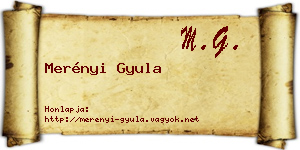 Merényi Gyula névjegykártya